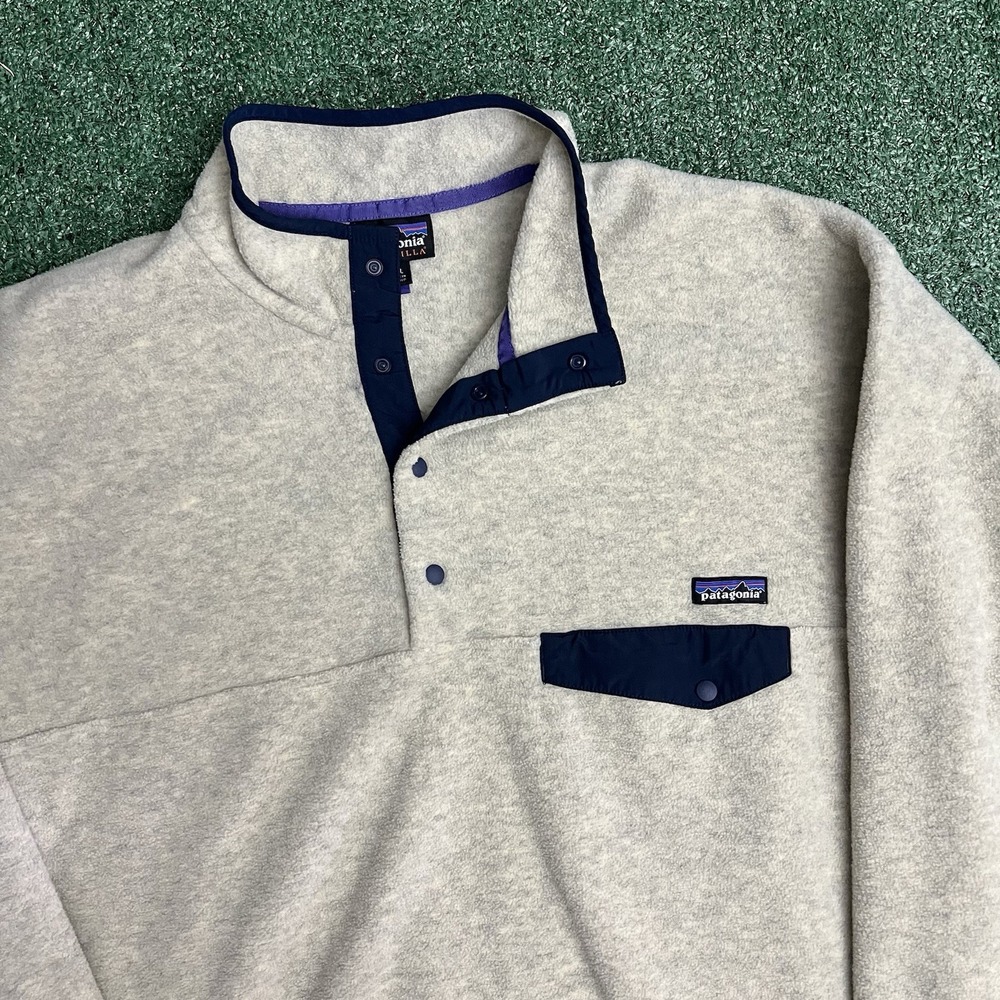 Patagonia Synchilla Snap-T Fleece Pullover Jacket Mens XXL Oat Beige Outdoors